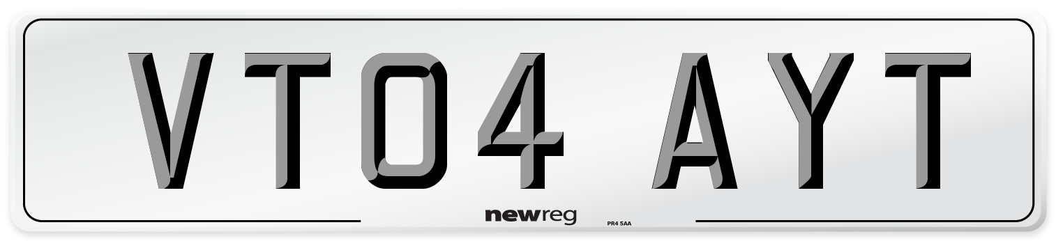 VT04 AYT Number Plate from New Reg